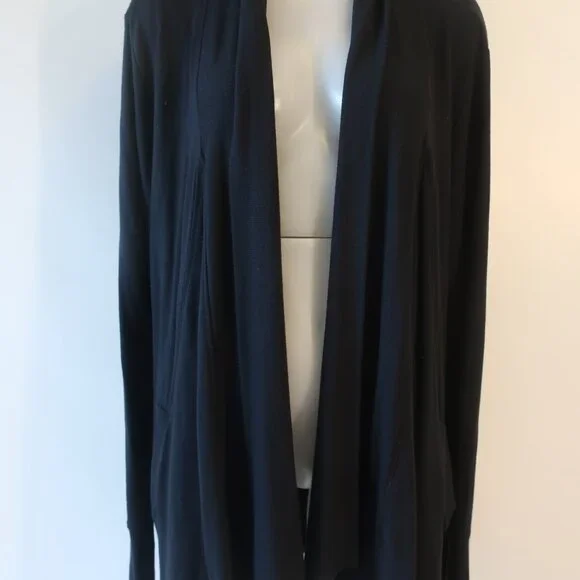 Womens Athleta Black Open Sweater Cardigan L - Picture 3 of 7